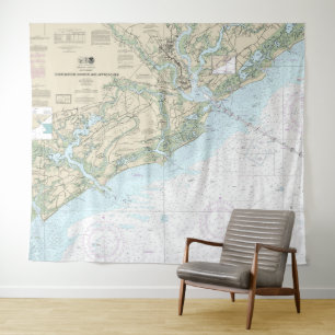 Charleston Harbor and Approaches Nautical Chart Tapestry