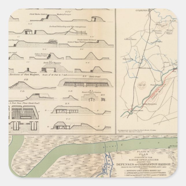 Charleston Harbor, Army of the Potomac operations Square Sticker (Front)