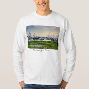 Charleston Harbor Boats Sunset Long Sleeve Shirt