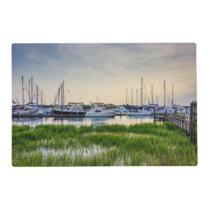 Charleston Harbor Boats Sunset Placemat