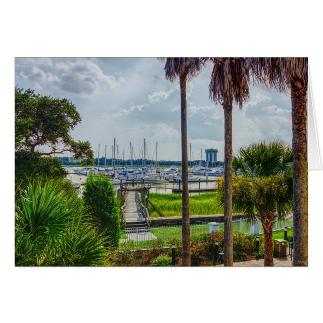Charleston Harbor Greeting Card (Front Horizontal)