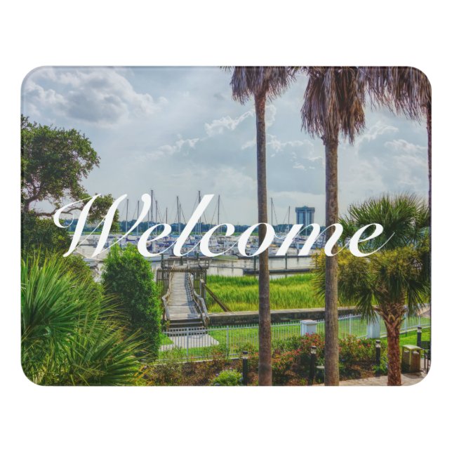 Charleston Harbor Welcome Door Sign (Contemporary Front)