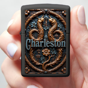 Charleston Leather Dragons Spire Zippo Lighter