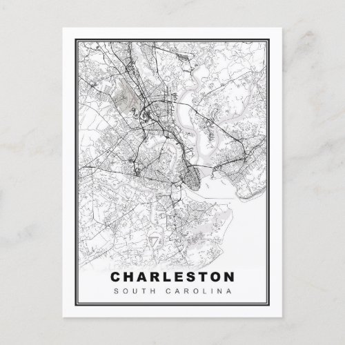 Charleston Map Holiday Postcard