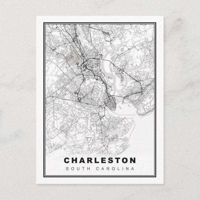 Charleston Map Postcard (Front)