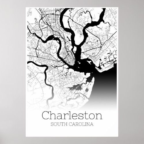 Charleston Map _ South Carolina _ City Map Poster