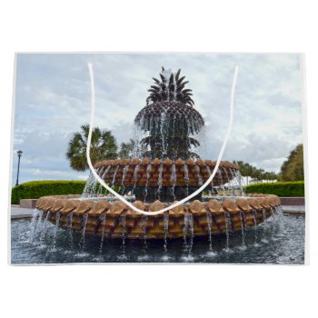 Charleston Pineapple Fountain  South Carolina Large Gift Bag by catherinesherman at Zazzle