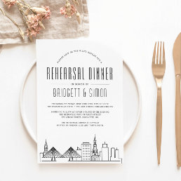 Charleston Rehearsal Dinner | City Skyline Invitation