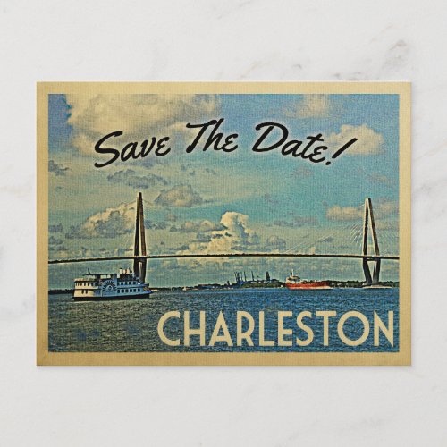 Charleston Save The Date Vintage Postcards