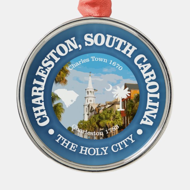 Charleston SC (C) Metal Ornament (Front)