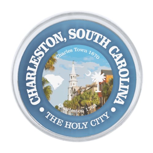 Charleston SC C Silver Finish Lapel Pin
