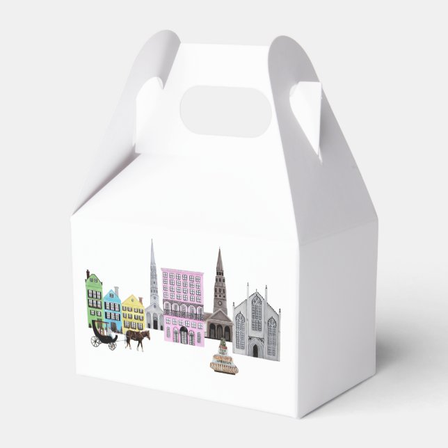 Charleston SC  City Rainbow Row Favor Boxes (Front Side)