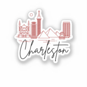 Charleston, SC City Stylized Skyline Sticker