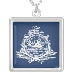 Charleston, SC Flag Silver Plated Necklace