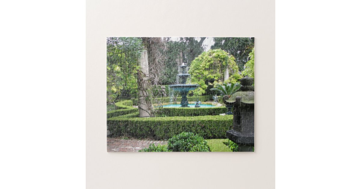 Charleston SC Garden Fountain Jigsaw Puzzle Zazzle