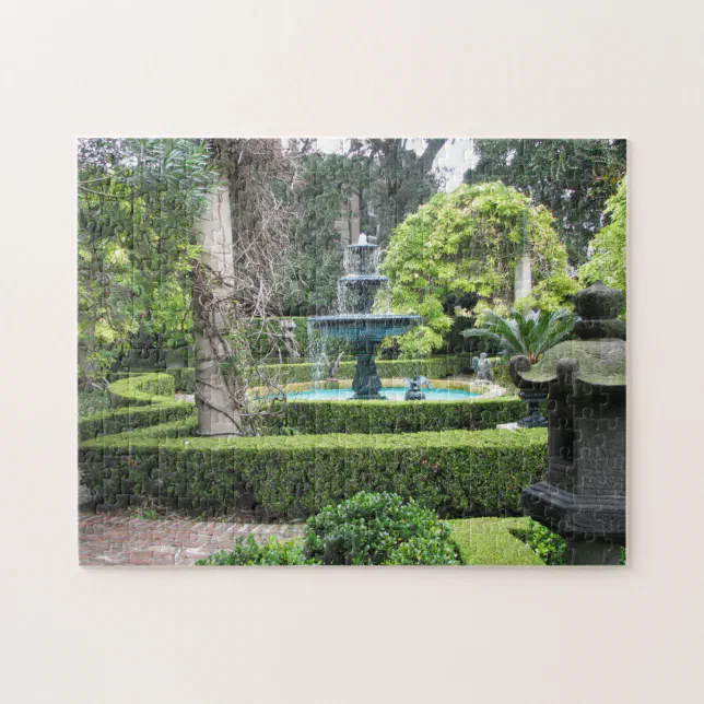 Charleston SC Garden Fountain Jigsaw Puzzle Zazzle