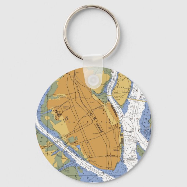 Charleston SC  Harbor Navigation Chart Keychain (Front)
