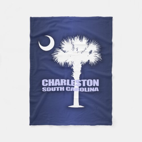Charleston SC Palmetto  Crescent Fleece Blanket