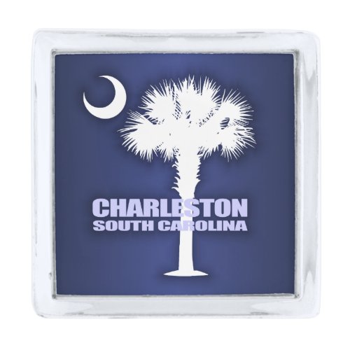 Charleston SC Palmetto  Crescent Silver Finish Lapel Pin