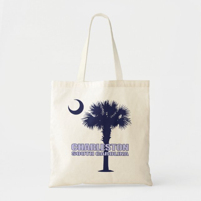 Charleston SC (Palmetto & Crescent) Tote Bag (Front)
