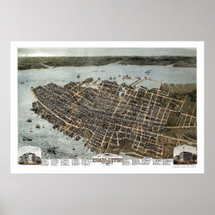 Charleston, SC Panoramic Map - 1872 Poster
