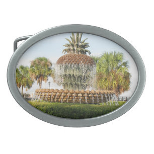 Charleston SC Pineapple Fountain, Waterfront Park Belt Buckle