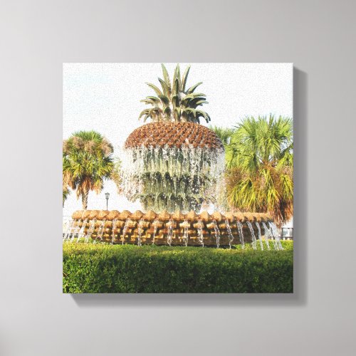 Charleston SC Pineapple Fountain Waterfront Park Canvas Print
