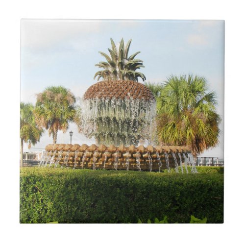 Charleston SC Pineapple Fountain Waterfront Park Ceramic Tile