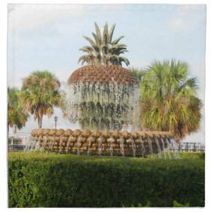 Charleston SC Pineapple Fountain, Waterfront Park Cloth Napkin