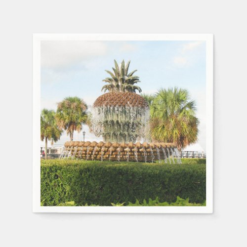 Charleston SC Pineapple Fountain Waterfront Park Napkins