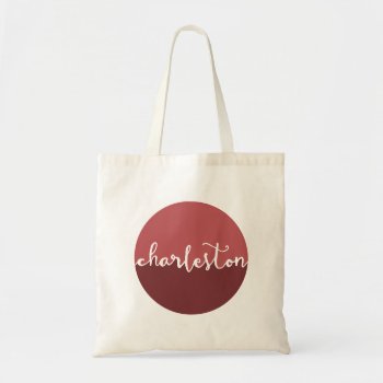 Charleston  Sc | Rust Circle Ombre Tote Bag by PaperFinch at Zazzle
