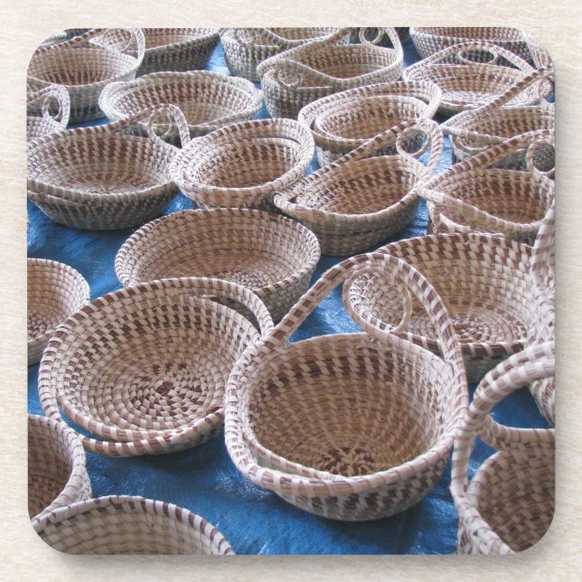 Charleston SC Sweetgrass Baskets Beverage Coaster (Front)