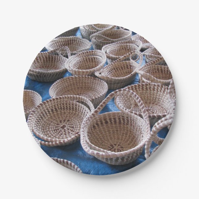 Charleston SC Sweetgrass Baskets Paper Plates (Front)