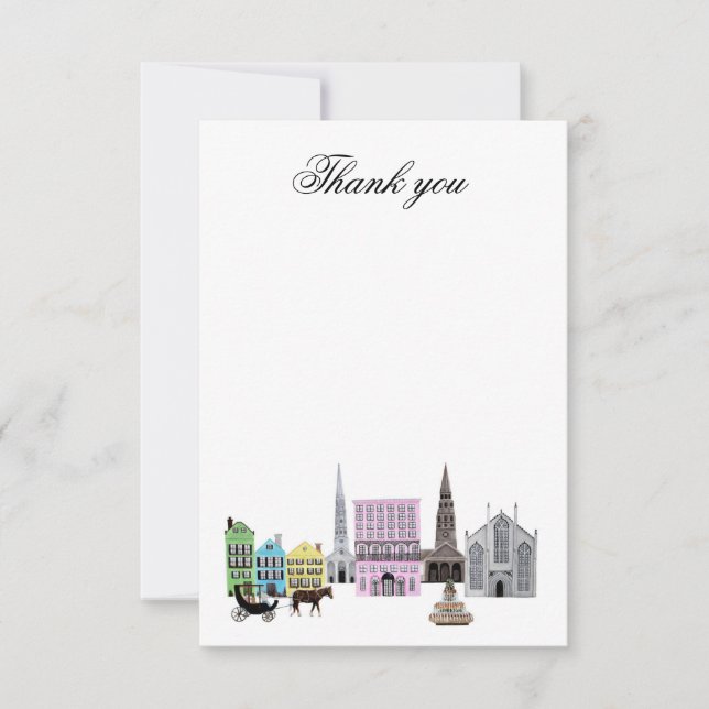 charleston skyline Thank you note (Front)