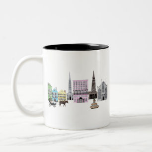charleston skyline Two-Tone coffee mug