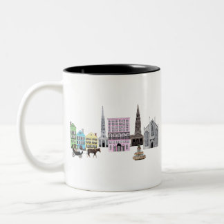charleston skyline Two-Tone coffee mug