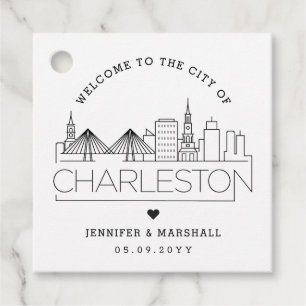 Charleston Skyline Wedding Welcome Favor Favor Tags