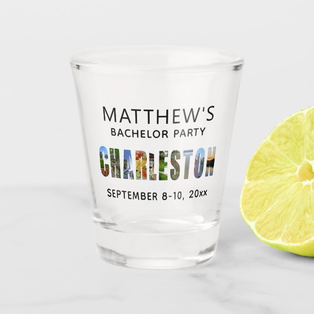 Charleston South Carolina Bachelor Party Favor Shot Glass (Front)