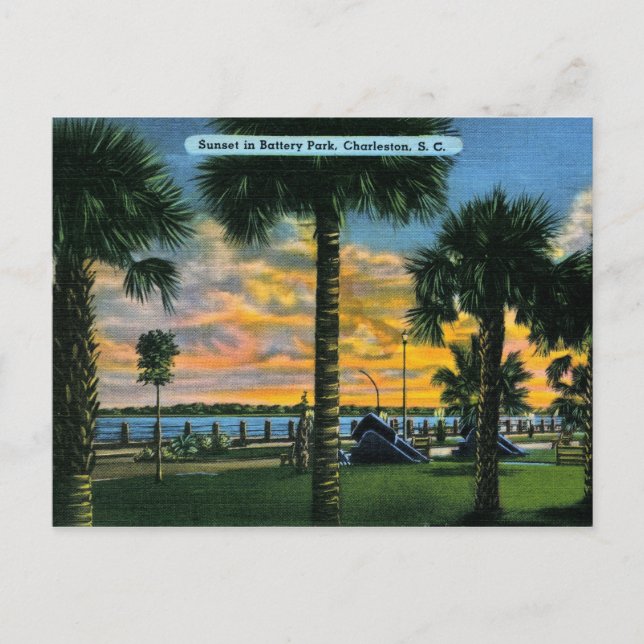 Charleston, South Carolina, Battery Park, Vintage Postcard (Front)