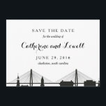 Charleston South Carolina Black Save the Date<br><div class="desc">This save the date is designed to show off the beautiful horizon of Charleston,  South Carolina. This is designed in black,  but available in other colors in our wedding collection. Check out our collections for more cards using this horizon!</div>