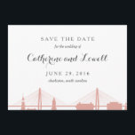 Charleston South Carolina Blush Save the Date<br><div class="desc">This save the date is designed to show off the beautiful horizon of Charleston,  South Carolina. This is designed in blush and grey. Check out our wedding collection for more cards using this horizon!</div>
