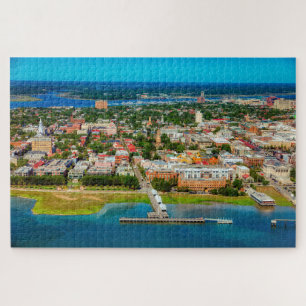 Charleston South Carolina City Skyline Photo Jigsaw Puzzle