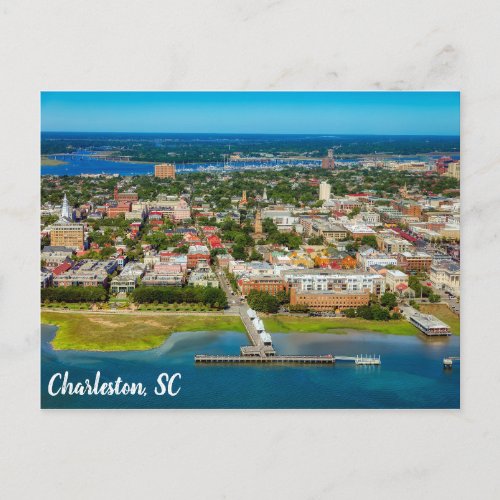 Charleston South Carolina City Skyline Photo Postcard