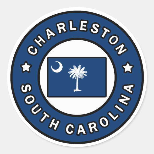 Charleston South Carolina Classic Round Sticker (Front)