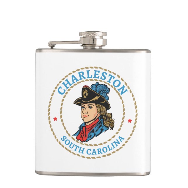 Charleston South Carolina Colonial Flask (Front)