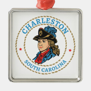 Charleston South Carolina Colonial Metal Ornament