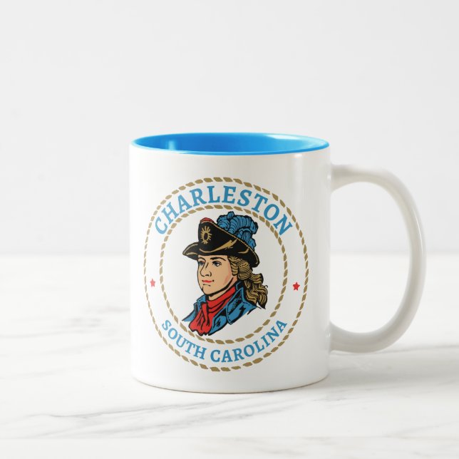 Charleston South Carolina Colonial Two-Tone Coffee Mug (Right)