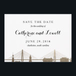 Charleston South Carolina Faux Gold Save the Date<br><div class="desc">This save the date is designed to show off the beautiful horizon of Charleston,  South Carolina. This is designed in faux foil and black. Check out our wedding collection for more cards using this horizon!</div>