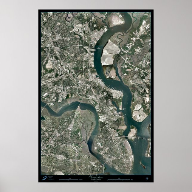 Charleston, South Carolina from space satellite  p Poster (Front)