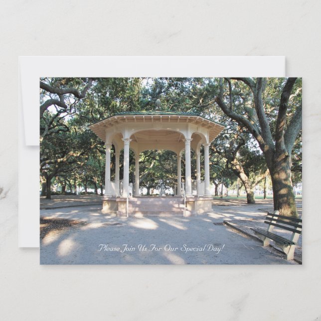 Charleston South Carolina, Gazebo, Battery Invitation (Front)
